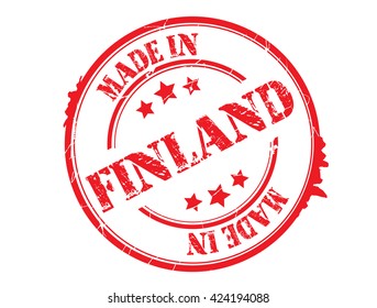 stamp with text "Made in Finland" isolated on white background. Vector illustration