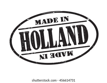 stamp with text "Made in Holland" isolated on white background. Vector illustration