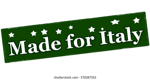 Stamp with text made for Italy inside, vector illustration