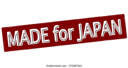 Stamp with text made for Japan inside, vector illustration