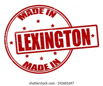 Stamp with text made in Lexington inside, vector illustration