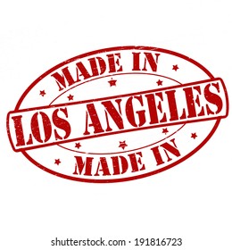 Stamp with text made in Los Angeles inside, vector illustration