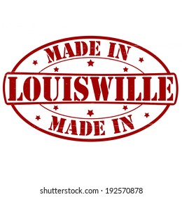 Stamp with text made in Louisville inside, vector illustration