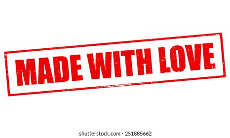 Stamp with text made with love inside, vector illustration