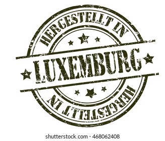 stamp with text "Made in Luxembourg" isolated on white background. Vector illustration
