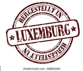 stamp with text "Made in Luxembourg" isolated on white background. Vector illustration