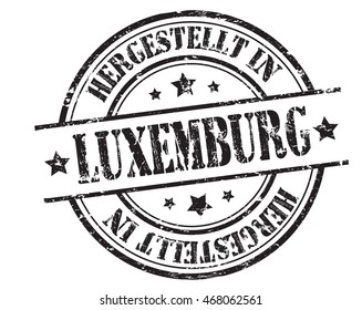 stamp with text "Made in Luxembourg" isolated on white background. Vector illustration