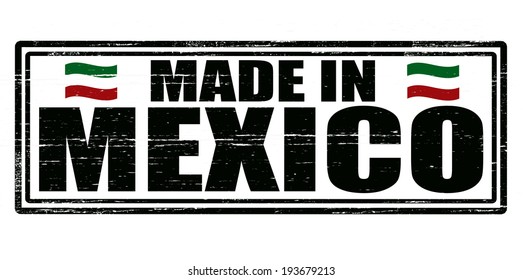 Stamp with text made in Mexico inside, vector illustration