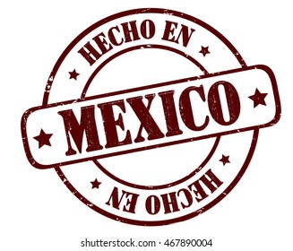 stamp with text "Made in Mexico" isolated on white background. Vector illustration