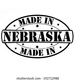 Stamp with text made in Nebraska inside, vector illustration