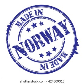 stamp with text "Made in Norway" isolated on white background. Vector illustration