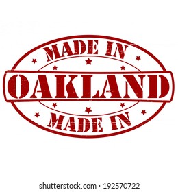 Stamp with text made in Oakland inside, vector illustration