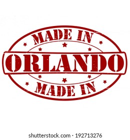 Stamp with text made in Orlando inside, vector illustration