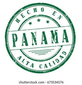 stamp with text "Made in Panama, high quality" in Spanish isolated on white background. Vector illustration