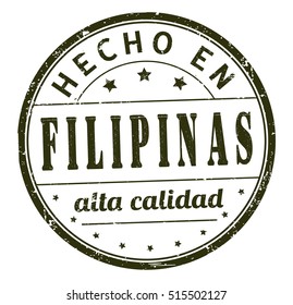 stamp with text "Made in Philippines, high quality" isolated on white background. Vector illustration