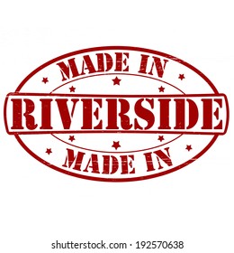 Stamp with text made in Riverside inside, vector illustration