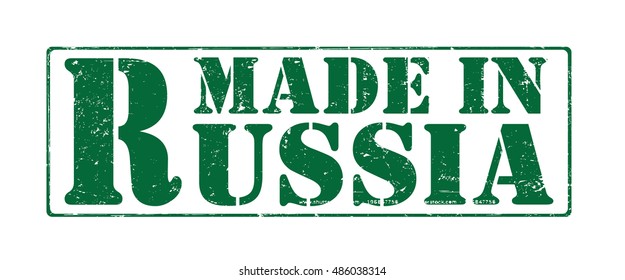 stamp with text "made in Russia" isolated on white background. Vector illustration