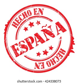stamp with text "Made in Spain" isolated on white background. Vector illustration