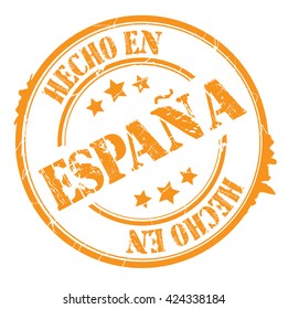 stamp with text "Made in Spain" isolated on white background. Vector illustration