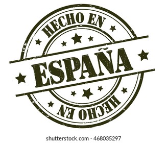 stamp with text "Made in Spain" isolated on white background. Vector illustration