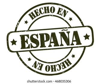 stamp with text "Made in Spain" isolated on white background. Vector illustration