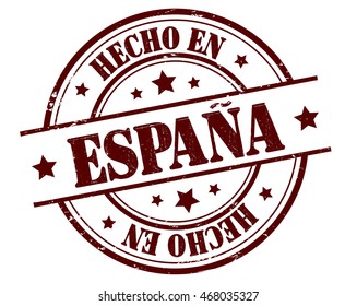 stamp with text "Made in Spain" isolated on white background. Vector illustration