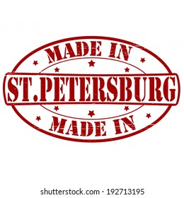 Stamp with text made in St.Petersburg inside, vector illustration