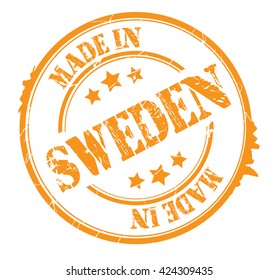 stamp with text "Made in Sweden" isolated on white background. Vector illustration