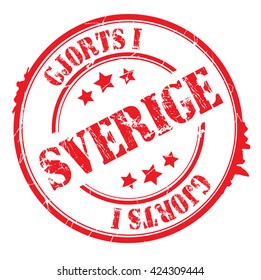 stamp with text "Made in Sweden" isolated on white background. Vector illustration