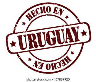 stamp with text "Made in Uruguay" isolated on white background. Vector illustration