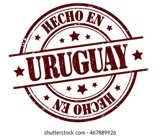 stamp with text "Made in Uruguay" isolated on white background. Vector illustration