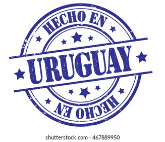 stamp with text "Made in Uruguay" isolated on white background. Vector illustration