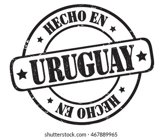 stamp with text "Made in Uruguay" isolated on white background. Vector illustration