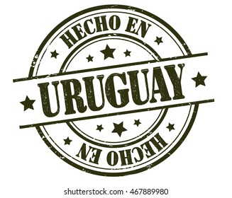 stamp with text "Made in Uruguay" isolated on white background. Vector illustration