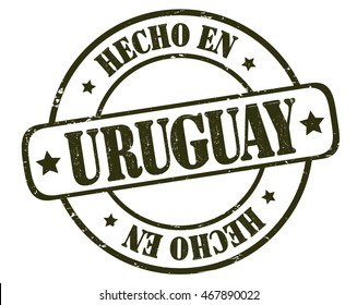 stamp with text "Made in Uruguay" isolated on white background. Vector illustration