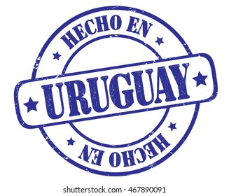 stamp with text "Made in Uruguay" isolated on white background. Vector illustration