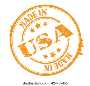 stamp with text "Made in USA" isolated on white background. Vector illustration