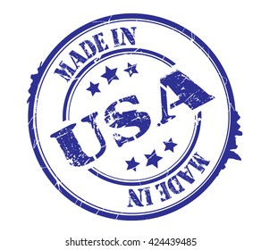 stamp with text "Made in USA" isolated on white background. Vector illustration