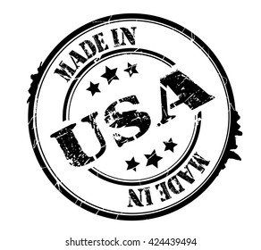 stamp with text "Made in USA" isolated on white background. Vector illustration