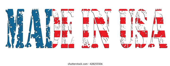 stamp with text "Made in USA" isolated on white background. Vector illustration