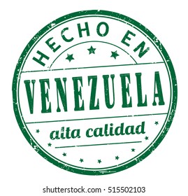 stamp with text "Made in Venezuela, high quality" isolated on white background. Vector illustration