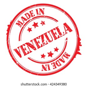 stamp with text "Made in Venezuela" isolated on white background. Vector illustration