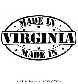 Stamp with text made in Virginia inside, vector illustration