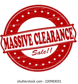 Stamp with text massive clearance inside, vector illustration