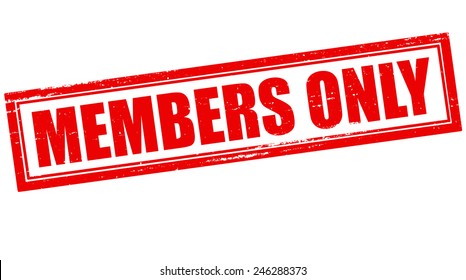 Stamp with text members only inside, vector illustration