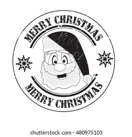 stamp with text "Merry Christmas" isolated on white background. Vector illustration