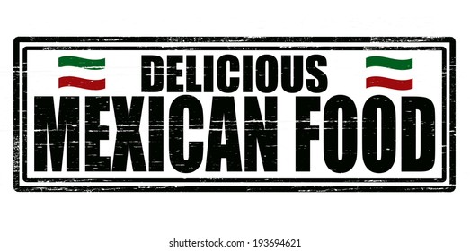 Stamp with text mexican food inside,vector illustration
