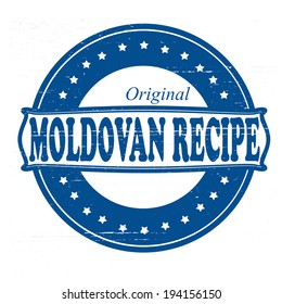 Stamp with text Moldovan recipe inside, vector illustration