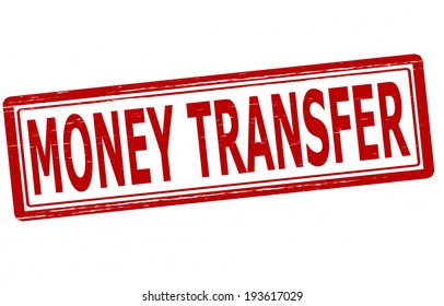 Stamp with text money transfer inside, vector illustration