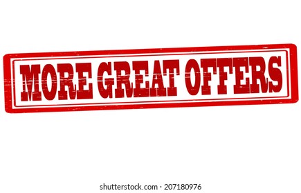 Stamp with text more great offers inside, vector illustration